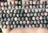 CRD31 15.5 inches 6mm round matte rhodonite beads wholesale