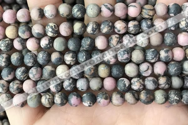 CRD31 15.5 inches 6mm round matte rhodonite beads wholesale