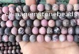 CRD33 15.5 inches 10mm round matte rhodonite beads wholesale