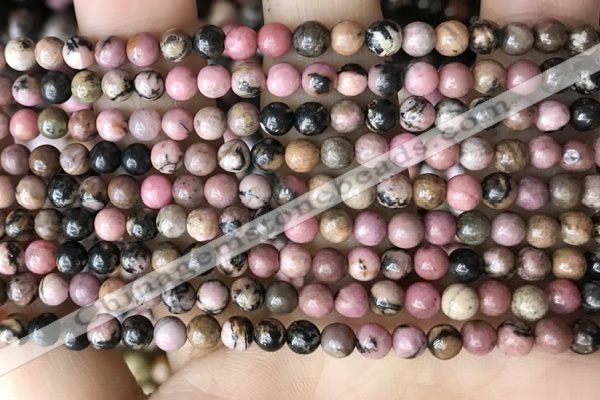 CRD350 15.5 inches 4mm round rhodonite beads wholesale