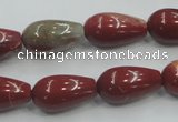 CRE04 16 inches 10*20mm teardrop natural red jasper beads wholesale