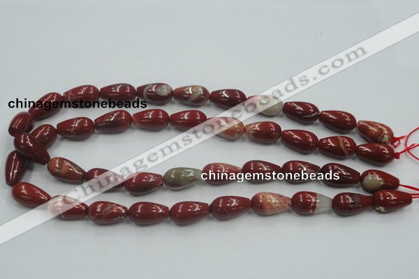 CRE04 16 inches 10*20mm teardrop natural red jasper beads wholesale