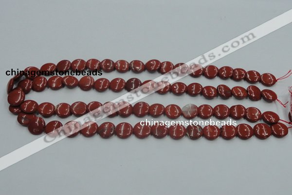 CRE06 16 inches 12mm flat round natural red jasper beads wholesale