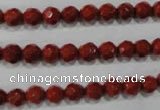 CRE101 15.5 inches 6mm faceted round red jasper beads wholesale