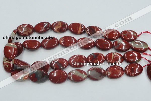 CRE12 16 inches 18*25mm oval natural red jasper beads wholesale