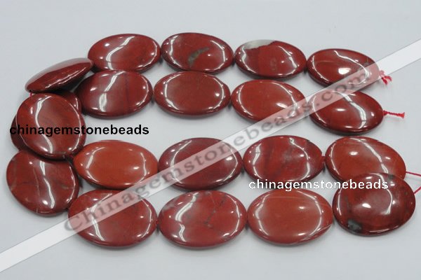 CRE14 16 inches 30*40mm oval natural red jasper beads wholesale