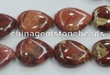 CRE15 16 inches 13*18mm flat teardrop natural red jasper beads wholesale