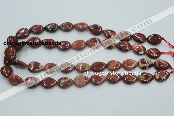 CRE15 16 inches 13*18mm flat teardrop natural red jasper beads wholesale