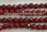 CRE152 15.5 inches 6mm faceted round red jasper beads wholesale