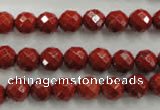 CRE153 15.5 inches 8mm faceted round red jasper beads wholesale