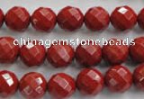 CRE154 15.5 inches 10mm faceted round red jasper beads wholesale