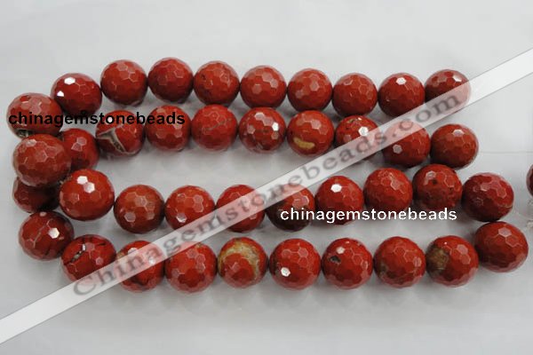 CRE159 15.5 inches 20mm faceted round red jasper beads wholesale