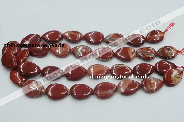 CRE16 16 inches 18*25mm flat teardrop natural red jasper beads wholesale
