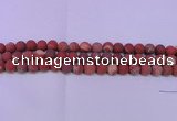 CRE160 15.5 inches 4mm round matte red jasper beads