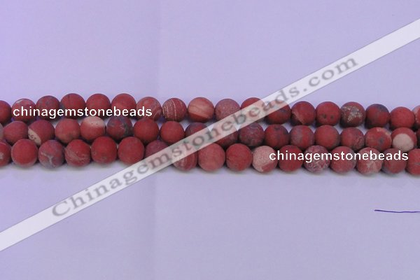 CRE160 15.5 inches 4mm round matte red jasper beads