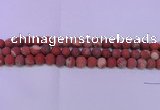 CRE161 15.5 inches 6mm round matte red jasper beads