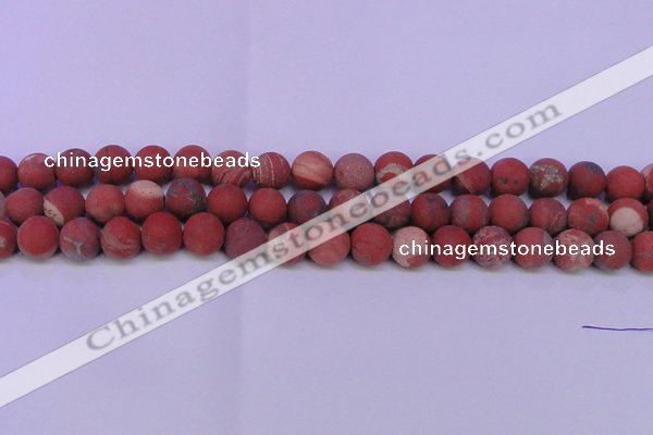 CRE161 15.5 inches 6mm round matte red jasper beads