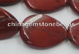 CRE18 16 inches 22*30mm twisted teardrop natural red jasper beads wholesale