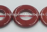 CRE22 16 inches 30mm donut natural red jasper beads wholesale