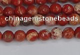 CRE330 15.5 inches 4mm faceted round red jasper beads