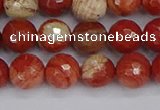 CRE332 15.5 inches 8mm faceted round red jasper beads