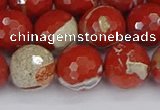 CRE334 15.5 inches 12mm faceted round red jasper beads