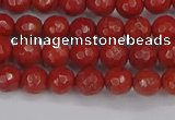 CRE338 15.5 inches 4mm faceted round red jasper beads