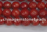 CRE339 15.5 inches 6mm faceted round red jasper beads