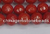 CRE341 15.5 inches 10mm faceted round red jasper beads