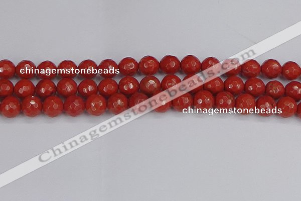 CRE342 15.5 inches 12mm faceted round red jasper beads