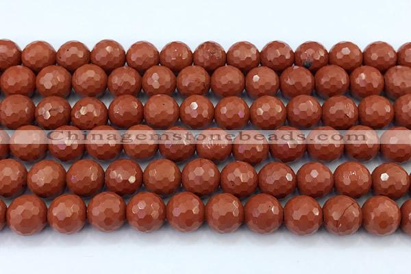 CRE365 15 inches 8mm faceted round red jasper beads