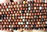 CWJ370 15 inches 4mm round red jasper beads wholesale