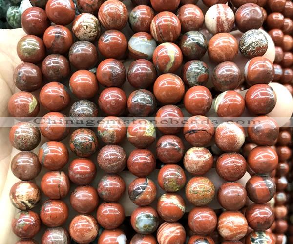 CWJ374 15 inches 12mm round red jasper beads wholesale