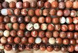 CWJ378 15 inches 8mm faceted round red jasper beads wholesale