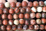 CWJ380 15 inches 12mm faceted round red jasper beads wholesale