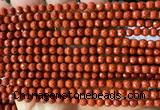 CRE383 15 inches 4mm faceted round red jasper beads wholesale