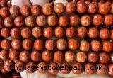 CRE386 15 inches 10mm faceted round red jasper beads wholesale