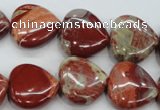 CRE42 15.5 inches 20*20mm heart red jasper beads wholesale