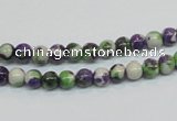CRF01 15.5 inches 4mm round dyed rain flower stone beads wholesale