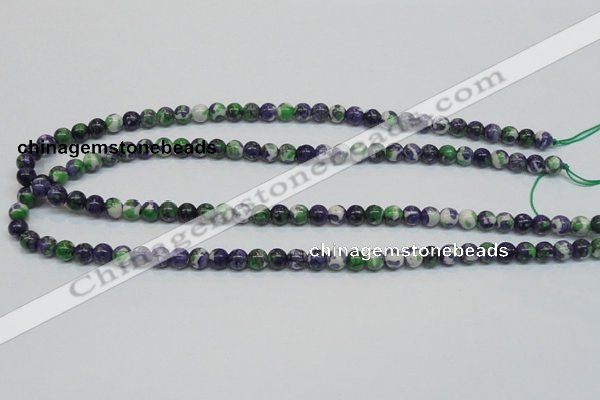 CRF02 15.5 inches 6mm round dyed rain flower stone beads wholesale