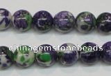 CRF04 15.5 inches 10mm round dyed rain flower stone beads wholesale