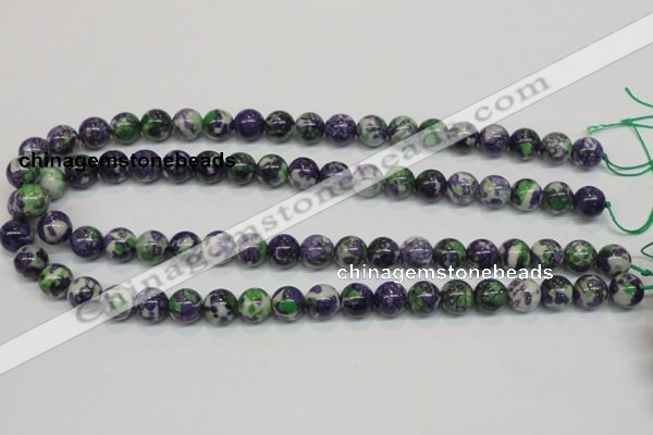 CRF04 15.5 inches 10mm round dyed rain flower stone beads wholesale