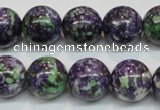 CRF06 15.5 inches 14mm round dyed rain flower stone beads wholesale