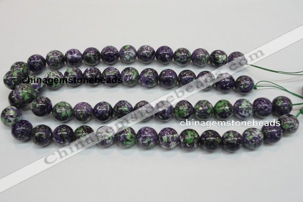 CRF06 15.5 inches 14mm round dyed rain flower stone beads wholesale