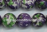 CRF07 15.5 inches 16mm round dyed rain flower stone beads wholesale