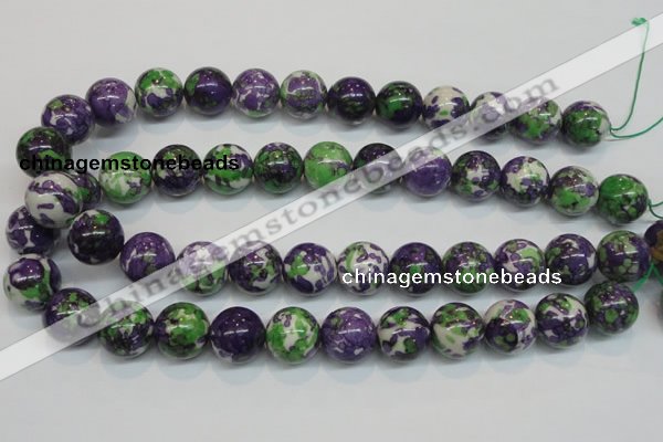 CRF07 15.5 inches 16mm round dyed rain flower stone beads wholesale