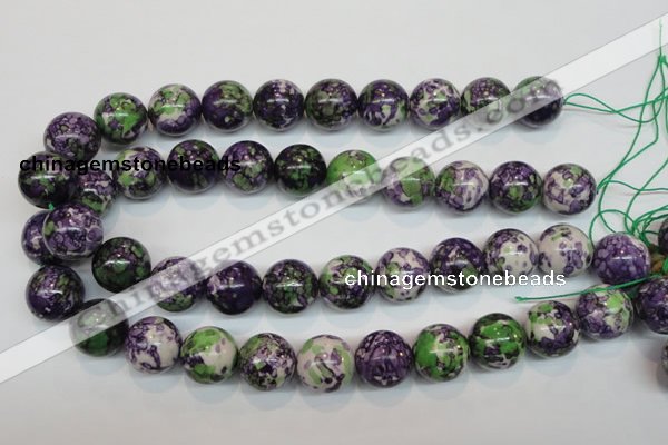 CRF08 15.5 inches 18mm round dyed rain flower stone beads wholesale