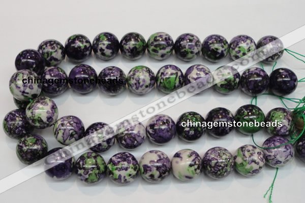 CRF09 15.5 inches 20mm round dyed rain flower stone beads wholesale