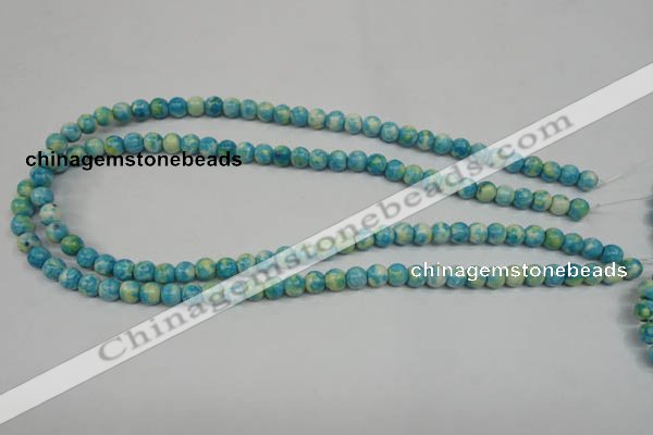 CRF101 15.5 inches 6mm round dyed rain flower stone beads wholesale