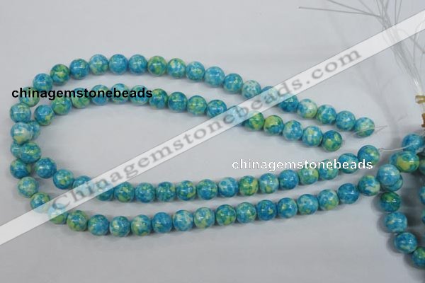 CRF102 15.5 inches 8mm round dyed rain flower stone beads wholesale